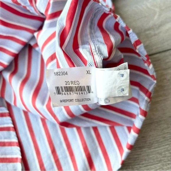 Report Collection Striped Pattern Paisley  Pattern Cuffs Button Down Shirt - Picture 15 of 16